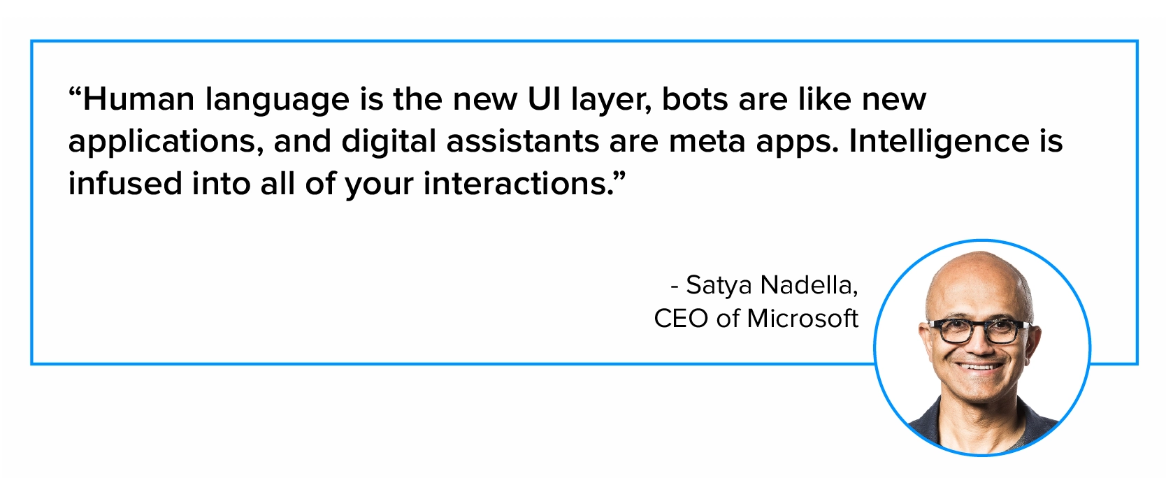 Intelligent app quote from Satya Nadella